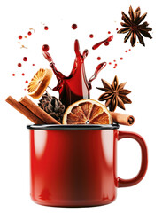 Wall Mural - PNG Festive beverage with aromatic spices