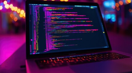 Laptop with Code on Screen