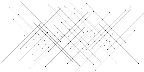 Aufkleber - abstract line or strokes with dots, dotted line, node point, digital background vector design concept. abstract technology White background  Future new technology for business or science presentation.
