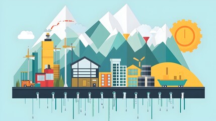 Poster - Comprehensive water supply and demand analysis chart on isolated background providing detailed data visualization and insights for business management and strategic planning