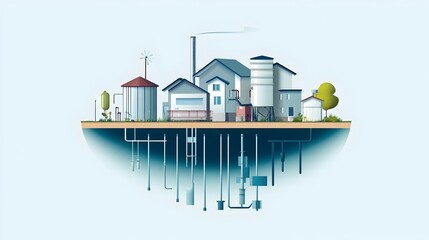 Poster - detailed graph depicting the analysis of water supply and demand trends on an isolated background us