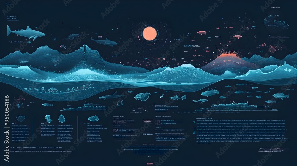 Depth Infographic Detailed infographic illustrating the deepest locations in the major ...