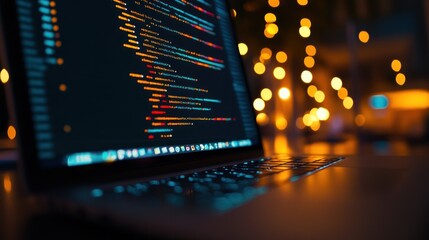 Laptop with Code on Screen