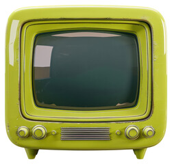 Wall Mural - PNG Vintage green retro television set