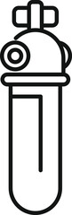 Poster - simple line icon of a test tube with a spherical top, commonly used in chemistry labs for experiment