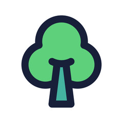 Poster - tree flat line icon