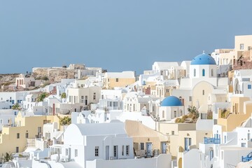 Greece, Oia town on Santorini island. Aegean sea caldera.