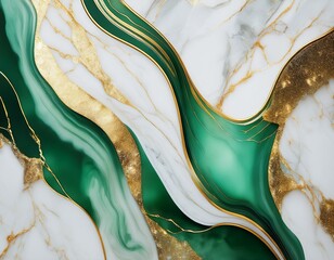 Wall Mural - Natural green and gold marble textures for skin tile wallpaper luxurious background stone ceramic art wall interiors