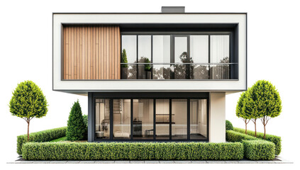 Wall Mural - PNG Modern minimalist two-story house