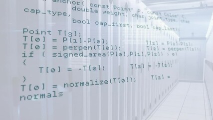 Aufkleber - Computer code animation over data servers in modern data center