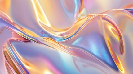 Canvas Print - Abstract Holographic Background with Shimmering Waves