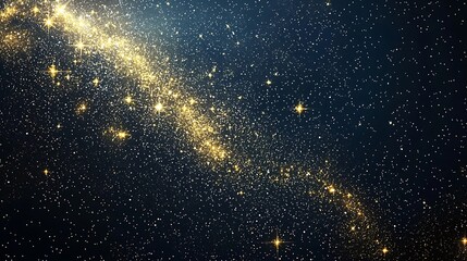 Wall Mural - an abstract night sky shimmers with glitter and scattered stars, a celestial dance.