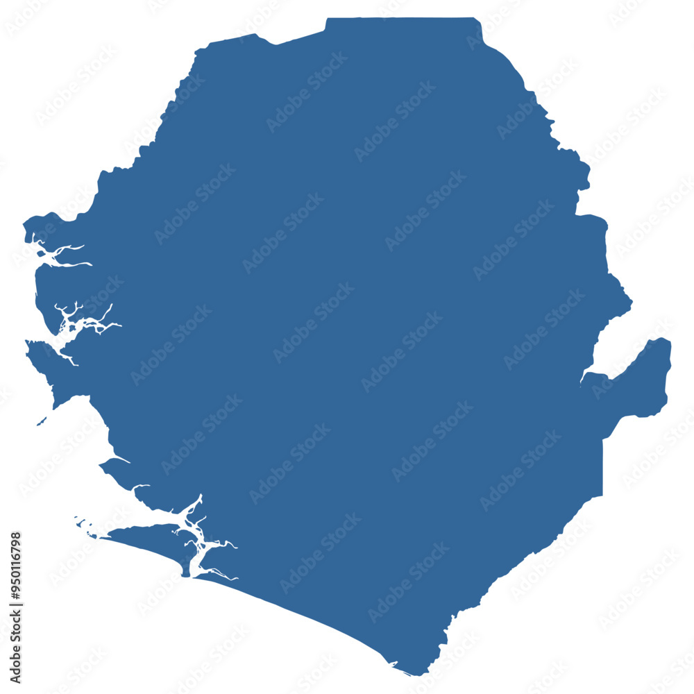 Vector outline map of Sierra Leone Stock Vector | Adobe Stock