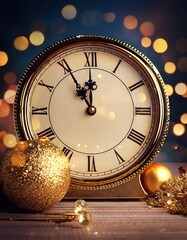 Wall Mural - christmas eve and new years at midnight