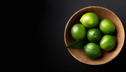 Sticker - Lime in a bowl on a black background