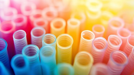 Poster - A bunch of plastic tubes in various colors. The tubes are arranged in a way that they look like they are connected to each other. The tubes are all different sizes and colors, creating a vibrant
