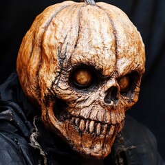 Poster - Spooky carved pumpkin skull decoration for Halloween festivities