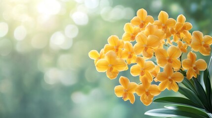 Poster - A bunch of yellow flowers are in a vase