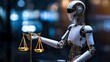 © Julia - AI ethics and legal concepts artificial intelligence law and online technology of legal regulations Controlling artificial intelligence technology is a high risk.