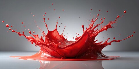 Wall Mural - Red splash isolated on background, red, splash, isolated,background, liquid, paint, vibrant, colorful, abstract