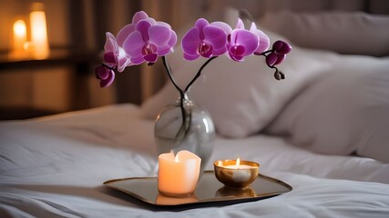 orchid on the bed