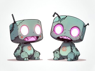 Poster - Two Cute Robots