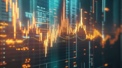Aufkleber - A detailed shot of a gold price graph on a tablet screen, with fluctuating lines and indicators, set against a modern office backdrop, symbolizing real-time financial analysis