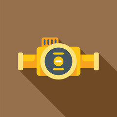 Poster - minimalist flat design icon of a water meter with closed valve, ideal for plumbing and utility relat