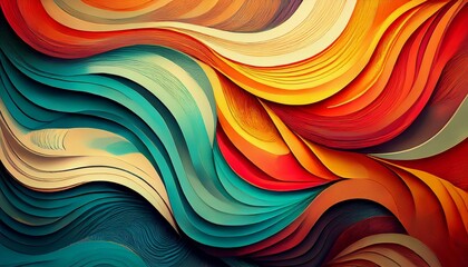 Wall Mural - Abstract Colorful Shapes with Textured Surfaces