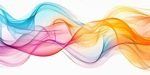 Fototapete - abstract background of color waves on white background