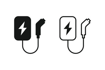 Electric charging icon. Ev charging point station vector. Electric vehicle charging icon. Vector illustration