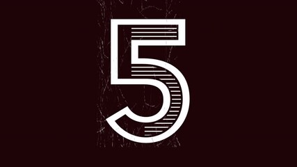 Poster - Countdown numbers with glitch effects animation on dark background