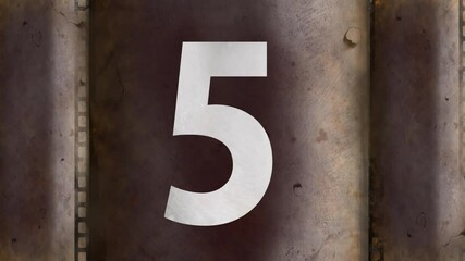 Poster - Countdown numbers animation over grungy, textured background