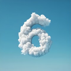 Minimalist Cloud Numbers Against Light Blue Sky