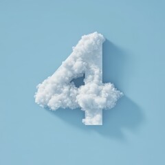 Minimalist Cloud Numbers Against Light Blue Sky