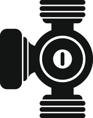 Sticker - Black and white image of a water pump, useful for illustrating plumbing concepts