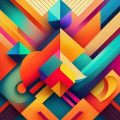 Wall Mural - Colorful Geometric Shapes Abstract Background