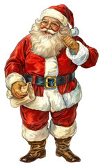 Wall Mural - PNG Classic Santa Claus festive illustration