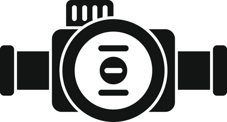 Poster - Simple vector icon representing a water meter, an essential device used for measuring water consumption in residential, commercial, and industrial settings