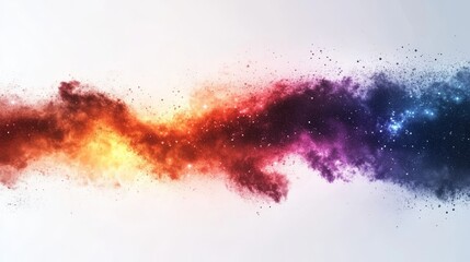 Cutouts of galaxy clouds with starry skies in purple, orange, and blue colors