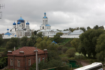 Canvas Print - Russia Vladimir region Bogolyubovo city view on a cloudy summer day