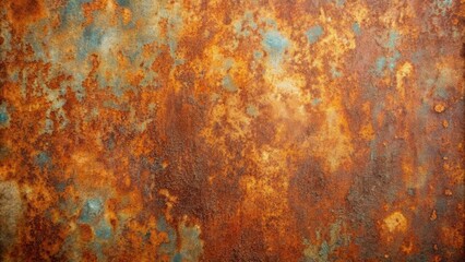 Wall Mural - Patina rust texture overlay on metal surface for vintage and industrial design projects, patina, rust, texture, overlay