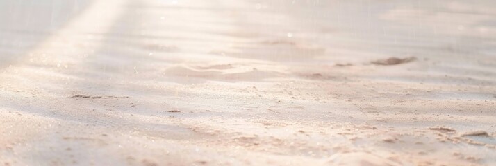 Poster - Serene Pink Desert with Radiant Light Beams - Wide Low-Angle Dreamy Pastel Minimalist Scene at Dusk