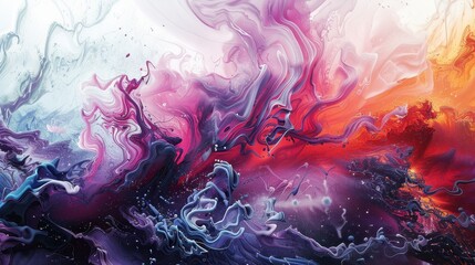 Poster - Swirling abstract patterns of vibrant colors blending together in a dynamic artistic display
