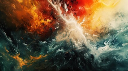 Poster - An abstract explosion of color and texture captivating the viewer's imagination