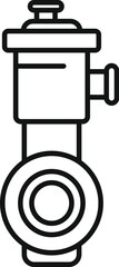 Poster - Simple icon of a pipeline valve, a device regulating the flow of liquids or gases in a pipeline system