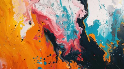 Poster - Vibrant abstract artwork featuring bold swirls of color in a dynamic composition