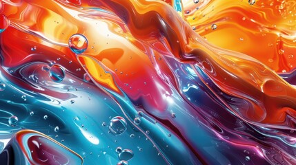 Poster - A vibrant display of swirling colors in an abstract composition showcasing fluid dynamics