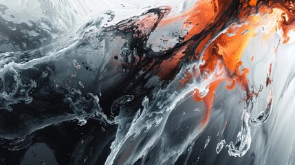 Poster - Dynamic abstract composition with flowing shapes and vibrant colors in contemporary art style