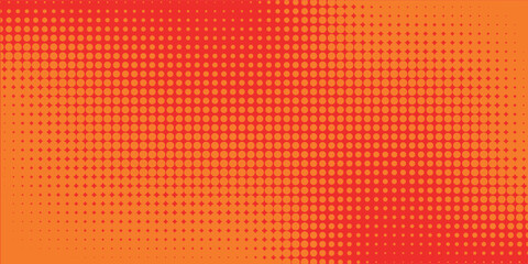 Wall Mural - dots halftone orange color pattern gradient texture with technology digital background. dots pop art